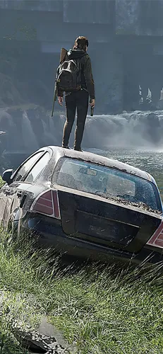 The Last Of Us Обои на телефон человек, стоящий на машине