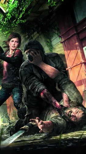 The Last Of Us Обои на телефон мужчина, стоящий рядом со статуей