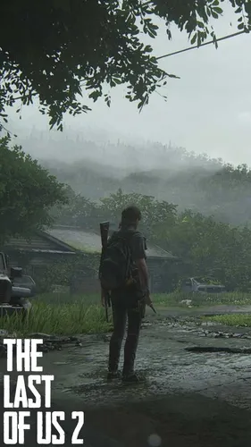The Last Of Us Обои на телефон человек, стоящий в луже с рюкзаком на