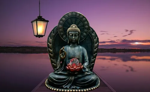Будда Гаутама, Будда Обои на телефон статуя человека, держащего факел и лампу