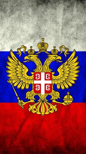 Герб России Обои на телефон красно-желтый флаг
