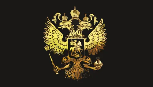 Герб России Обои на телефон золотая и черная маска