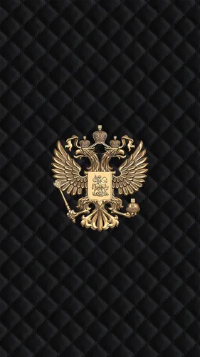 Герб России Обои на телефон золотая и черная эмблема