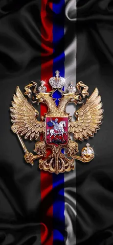 Герб России Обои на телефон золотое и красное ожерелье