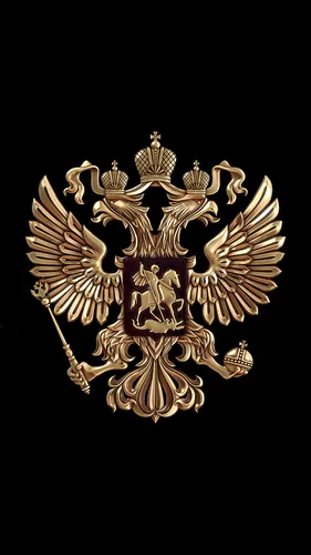 Герб России Обои на телефон золотая и черная корона