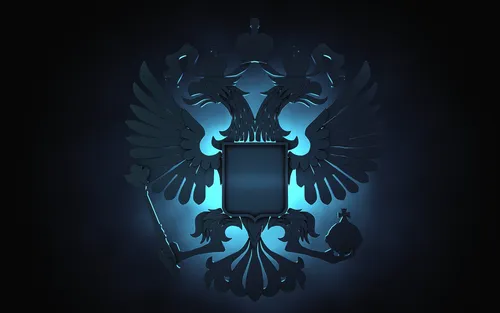 Герб России Обои на телефон сине-черный логотип
