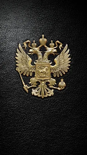 Герб России Обои на телефон золотисто-черный дизайн