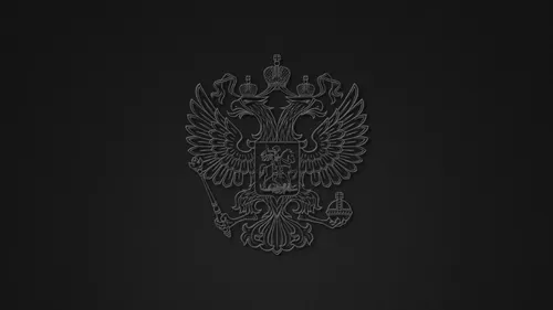 Герб России Обои на телефон черно-белый дизайн