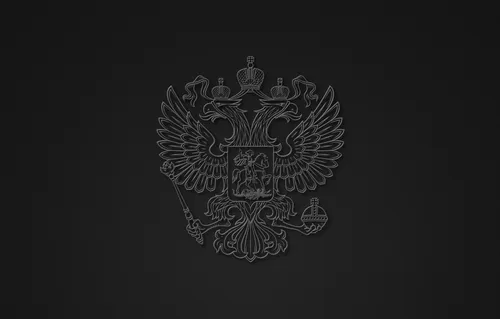 Герб России Обои на телефон черно-белый рисунок короны