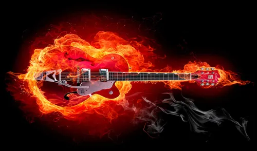 Гитара Обои на телефон гитара в огне