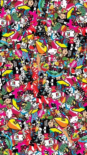 Jdm Обои на телефон большая группа красочных мультипликационных персонажей