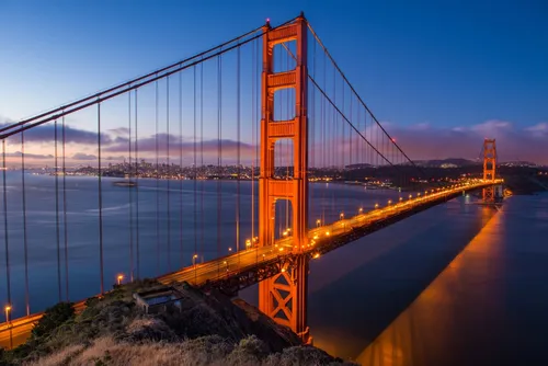 Калифорния Обои на телефон большой красный мост через воду с мостом Золотые Ворота на заднем плане