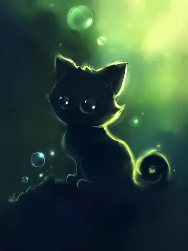 Котята Анимация Обои на телефон кошка в воде