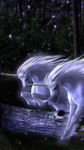 Единорог Обои на телефон белая лошадь с длинными волосами