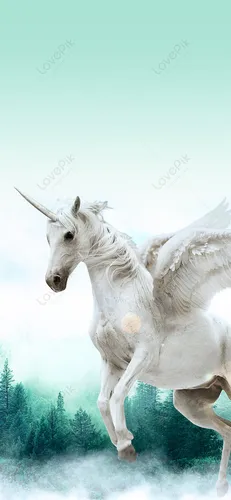 Единорог Обои на телефон белая лошадь с рогами