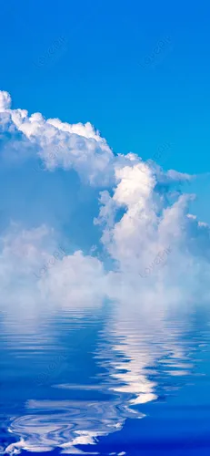 Красивые Белые Обои на телефон водоем с облаками над ним