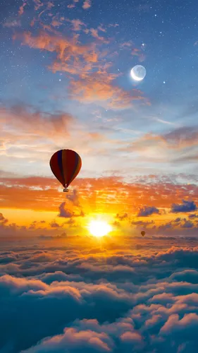 Красивые Картинки Для Обоев Обои на телефон воздушный шар в небе