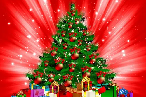 Красивые Новогодние Обои на телефон рождественская елка с подарками под ней