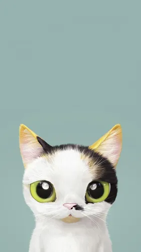 Живые Животные Обои на телефон кошка с большими глазами