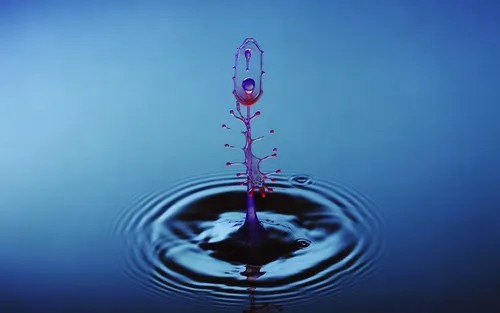 Красивые Фото Обои на телефон капля воды, падающая в воду