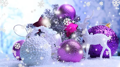 Новогодние 4К Обои на телефон группа снежных шаров