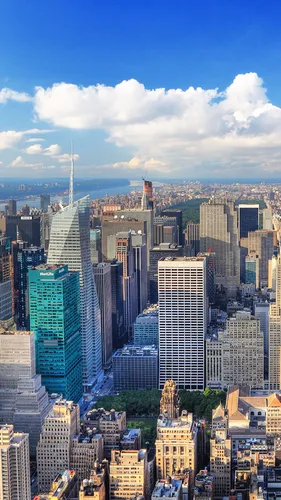 Америка Обои на телефон город с множеством высоких зданий