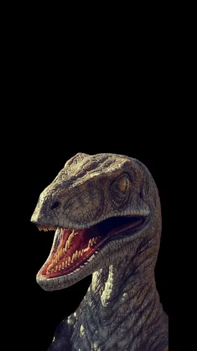 Динозавры Обои на телефон ящерица с открытым ртом