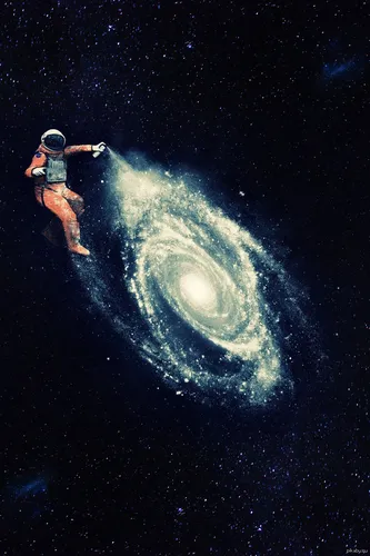 Картины Обои на телефон человек, плывущий в космосе