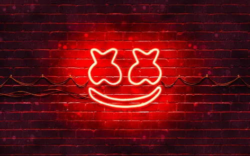 Маршмеллоу Обои на телефон красная стена с логотипом