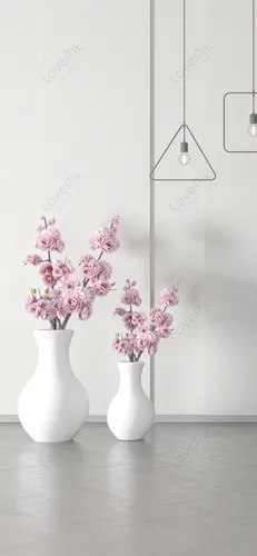 Минимализм Цветы Обои на телефон пара ваз с цветами