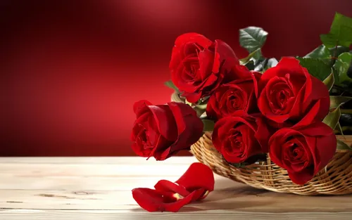 Розы Красные Обои на телефон корзина красных роз