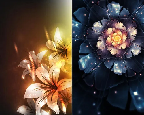 Светящиеся Обои на телефон ваза с цветами