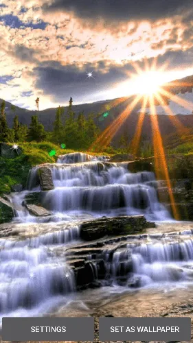3Д Природа Обои на телефон водопад с радугой