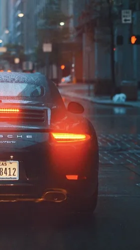 Porsche 911 Обои на телефон автомобиль на улице ночью