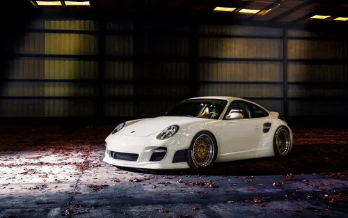 Porsche 911 Обои на телефон белый автомобиль, припаркованный в гараже