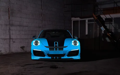 Porsche 911 Обои на телефон синий автомобиль, припаркованный в гараже