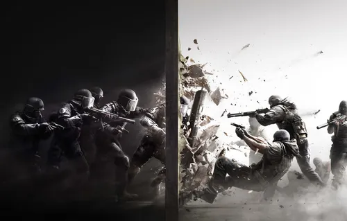 Rainbow Six Siege Обои на телефон группа солдат в бою