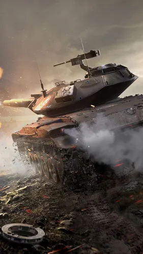 World Of Tanks Обои на телефон резервуар с дымом, выходящим из него