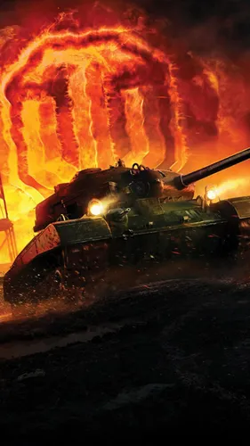 World Of Tanks Обои на телефон горит военный танк