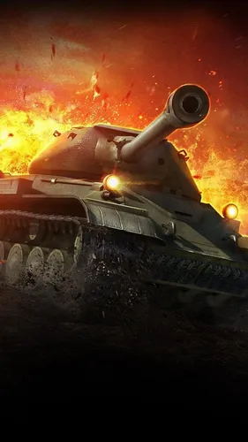 World Of Tanks Обои на телефон резервуар с огнем и дымом