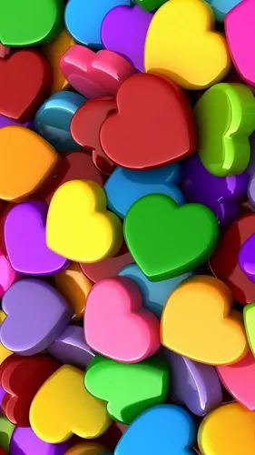 Красивые Сердечки Обои на телефон группа красочных пластиковых предметов
