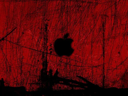 Красные 4К Обои на телефон силуэт дерева ночью