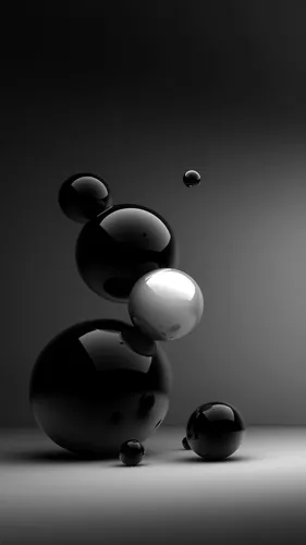 Крутые Фото Обои на телефон группа черно-белых шаров