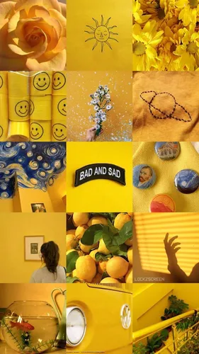 Лимонные Обои на телефон коллаж из фотографий человека и цветка