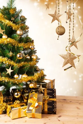 Новогодние На Рабочий Стол Телефона Обои на телефон рождественская елка с подарками под ней