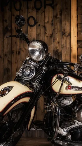 Harley Davidson Обои на телефон мотоцикл в деревянной комнате