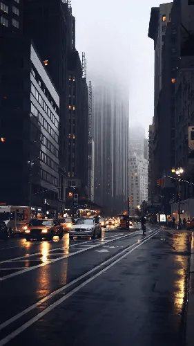Hd Нью Йорк Обои на телефон городская улица с автомобилями и зданиями