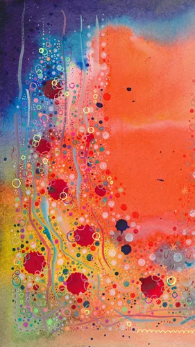 Акварель Обои на телефон красочное произведение искусства