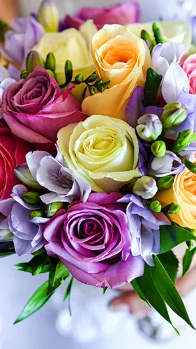 Букеты Цветов Обои на телефон букет разноцветных цветов