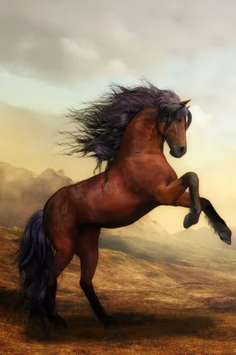 Лошади Красивые Обои на телефон лошадь прыгает в воздух